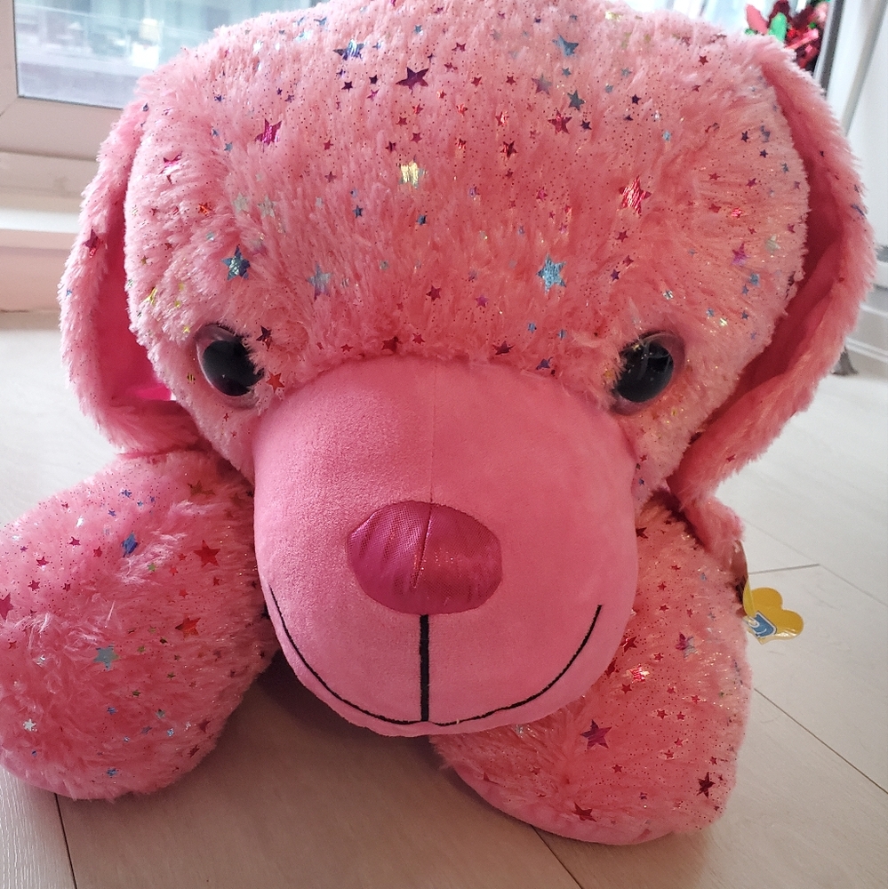 Pink Oversized Sparkly Stuffed Animal